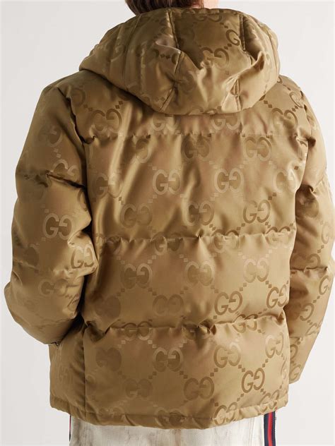 tan gucci hooded parka for men|GUCCI Quilted Logo.